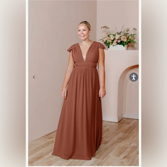 Revelry Dresses & Skirts - Revelry Cora Chiffon Dress in Cinnamon Rose - Size 18